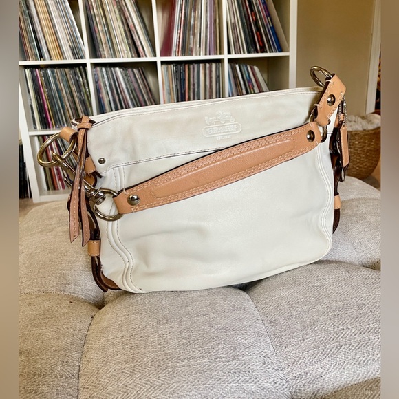 Coach Y2K White Leather Zoe Hobo Shoulder Bag - Picture 1 of 9